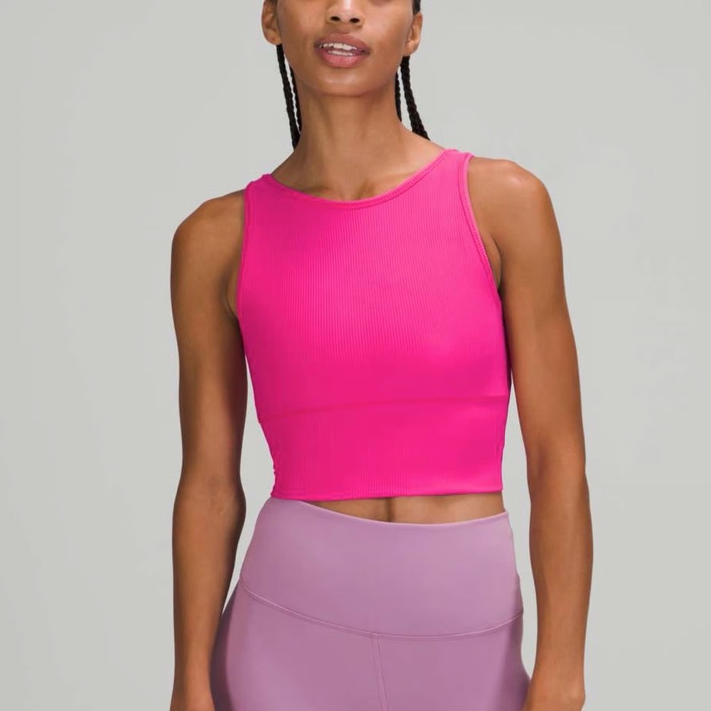 NWT Lululemon Power Pivot Tank Rib – Sonic Pink – Size 10